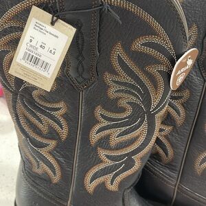 Ariat Black Short Cowboy Boot with Brown Stitching